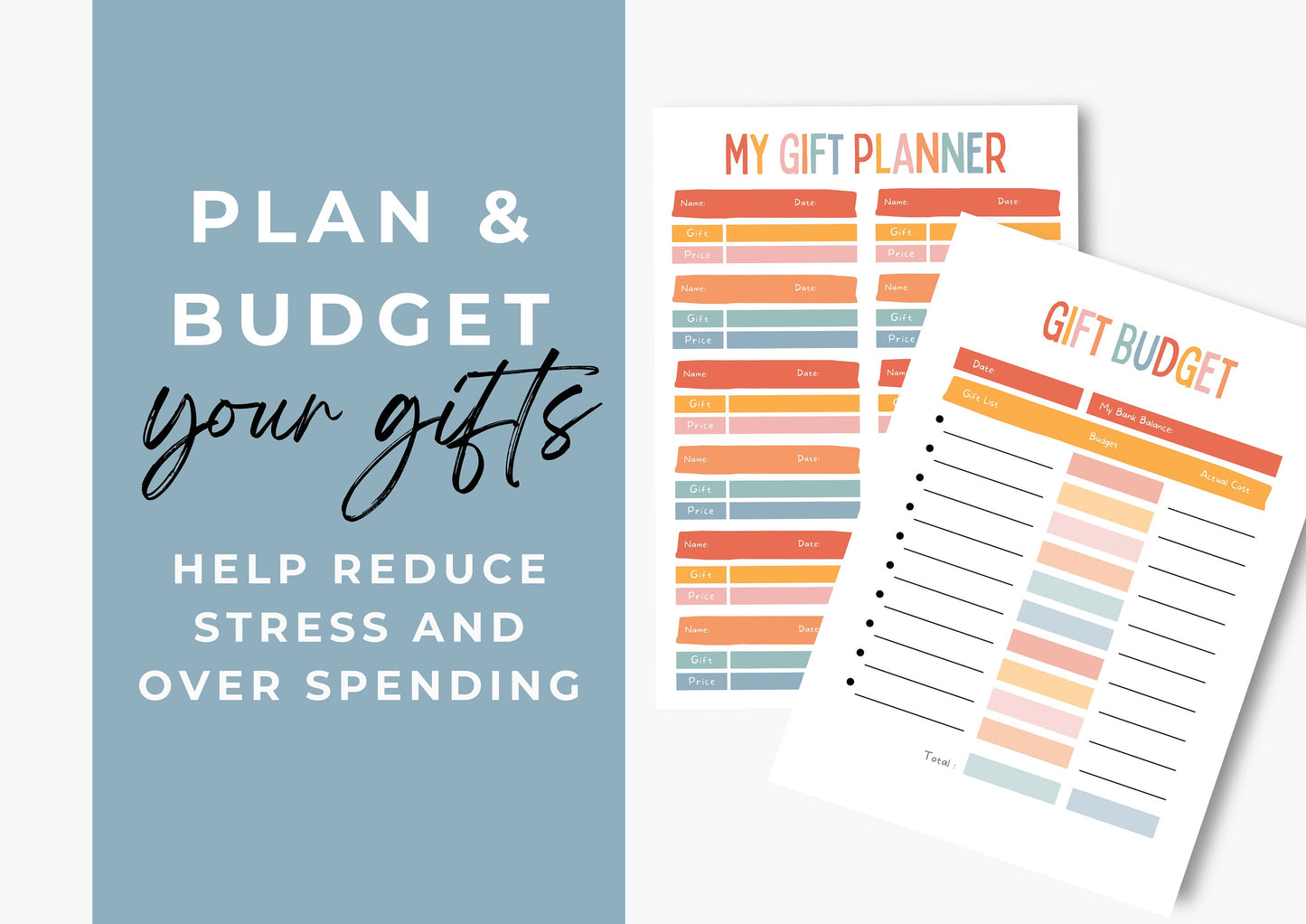 Wish List and Gift Planner, Gift Budget Planner Instant Download Tooti Frutti A4