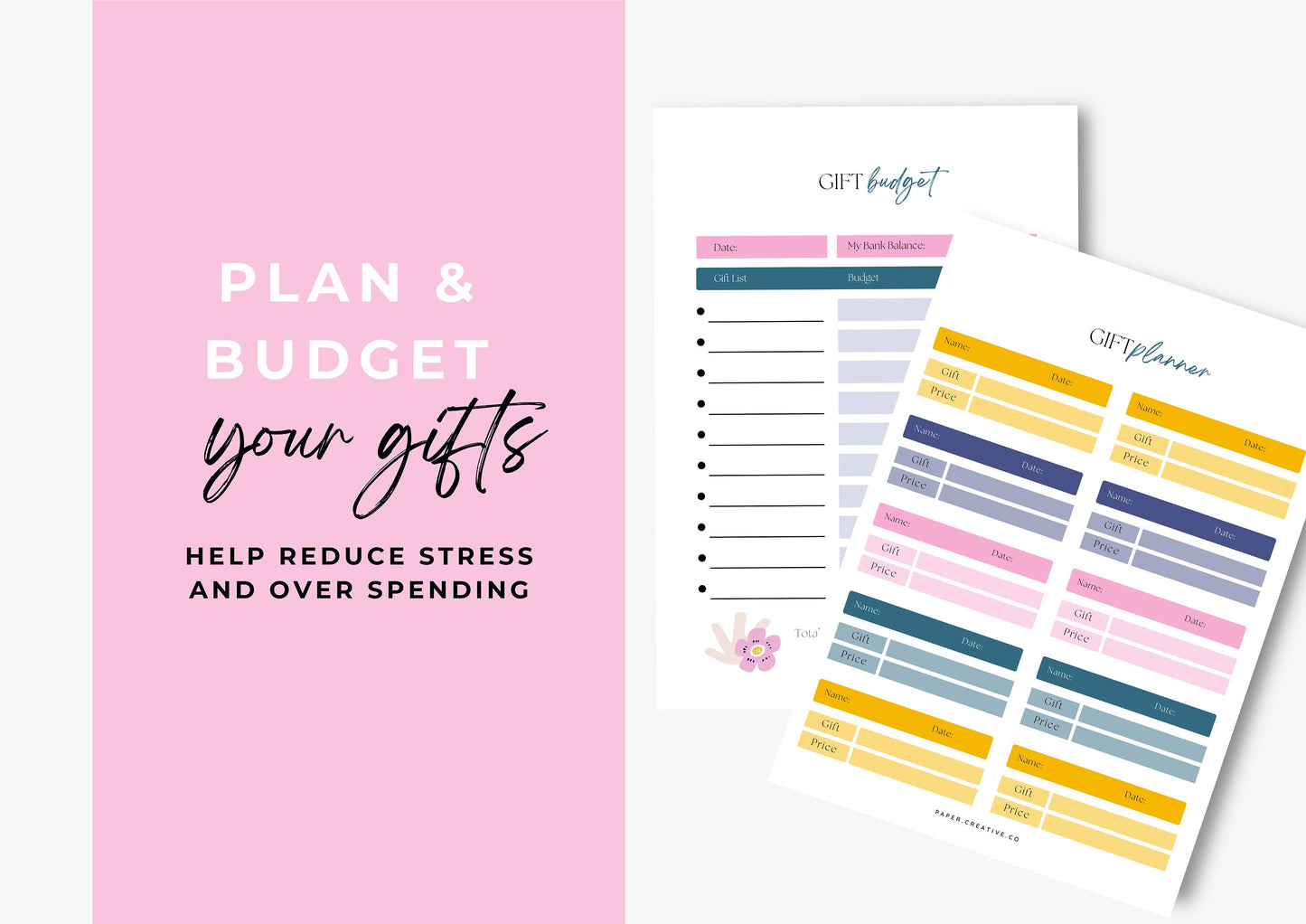 Gift Planner Printable, Gift Budgeting, Gift Tracker, Gift List Printable Instant Download, Sherbet