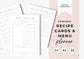 Recipe Cards and Menu Planner, Family Recipe Planner, instant download, 1.0