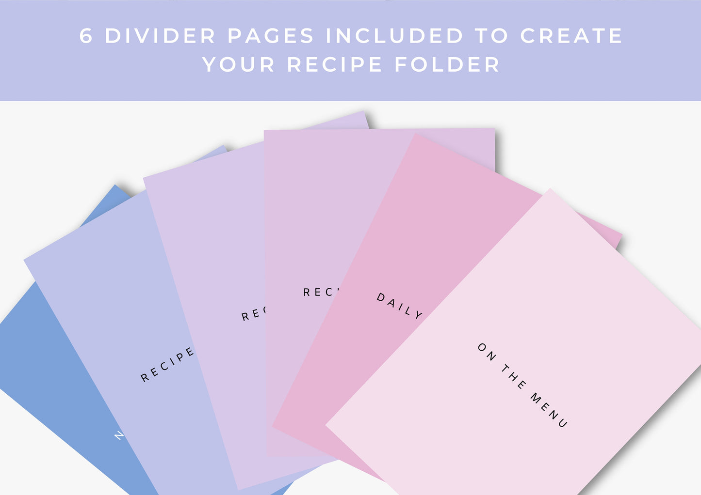 Recipe Cards and Menu Planner, Family Recipe Planner, instant download, Marshmallow Dreams