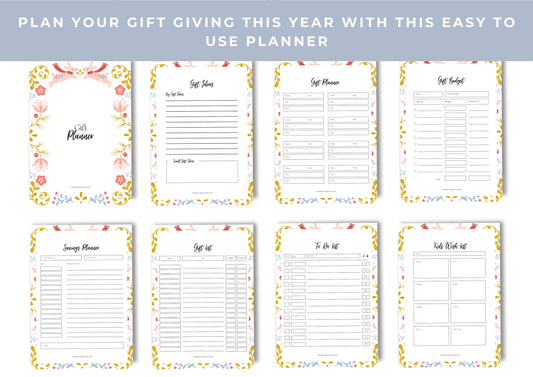 Gift Planner Printable, Gift Budgeting, Gift Tracker, Gift List Printable Instant Download, 8.0