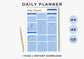 Daily Planner, Daily To Do List for Work and Home, Productivity Planner, Undated Planner, Three sizes A5 A4 and US Letter Carolina Blue