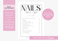 Nail Salon Services Pricing Menu | Pricing Guide | Nail Salon Template | Brochure Template | Business Template | Pebble