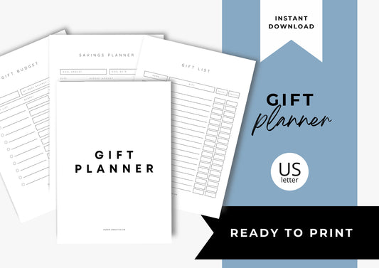 Gift Planner Printable, Gift Budgeting, Gift Tracker, Gift List Printable Instant, Minimal