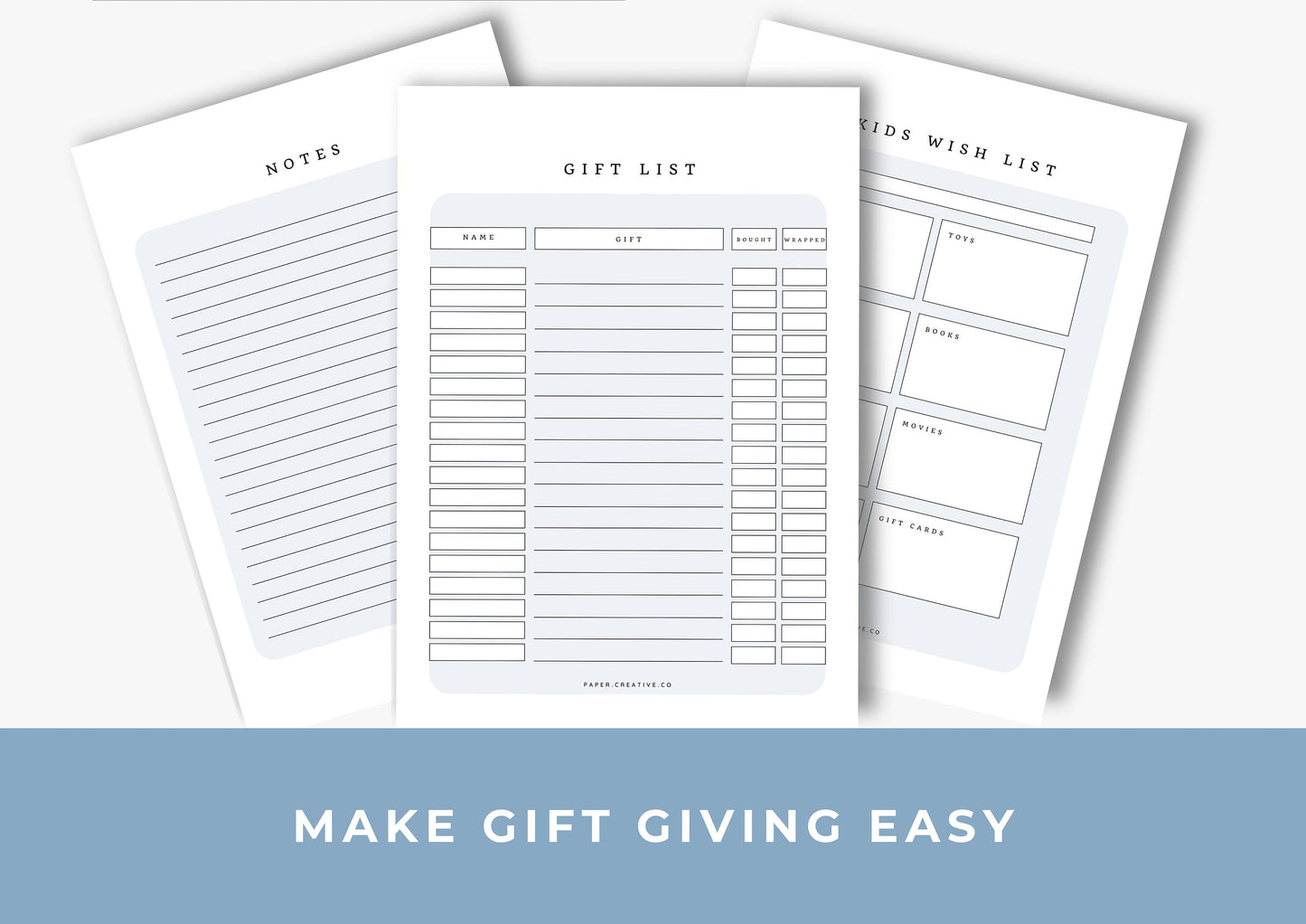 Gift Planner Printable, Gift Budgeting, Gift Tracker, Gift List Printable Instant Download