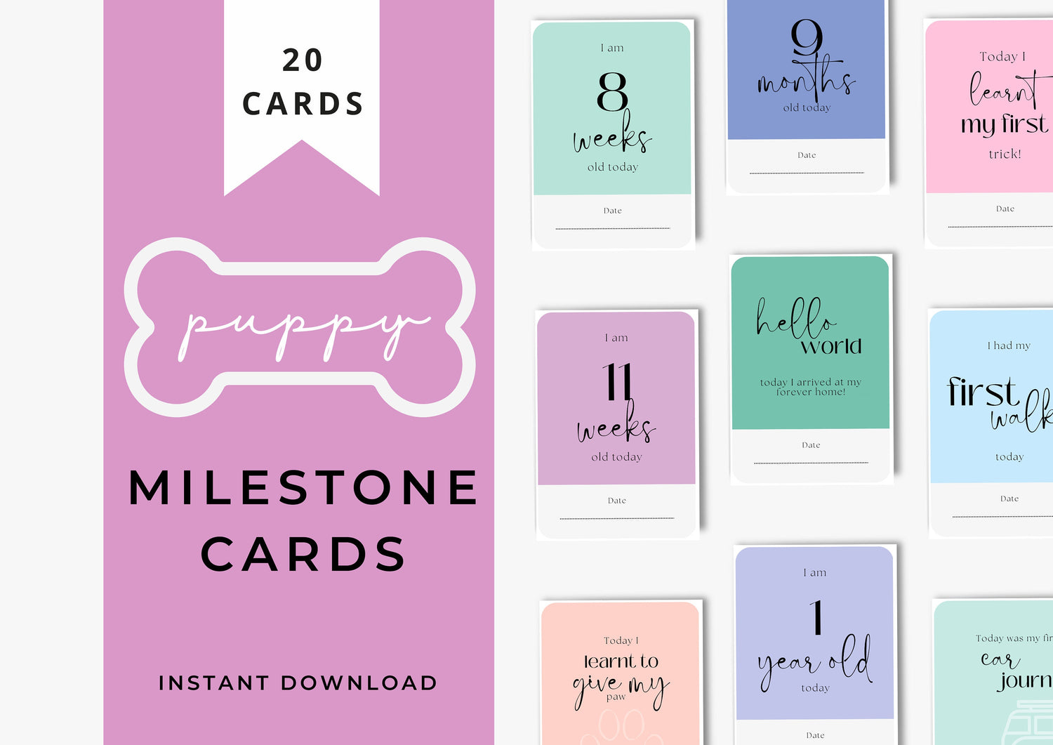 Pet Milestone Cards