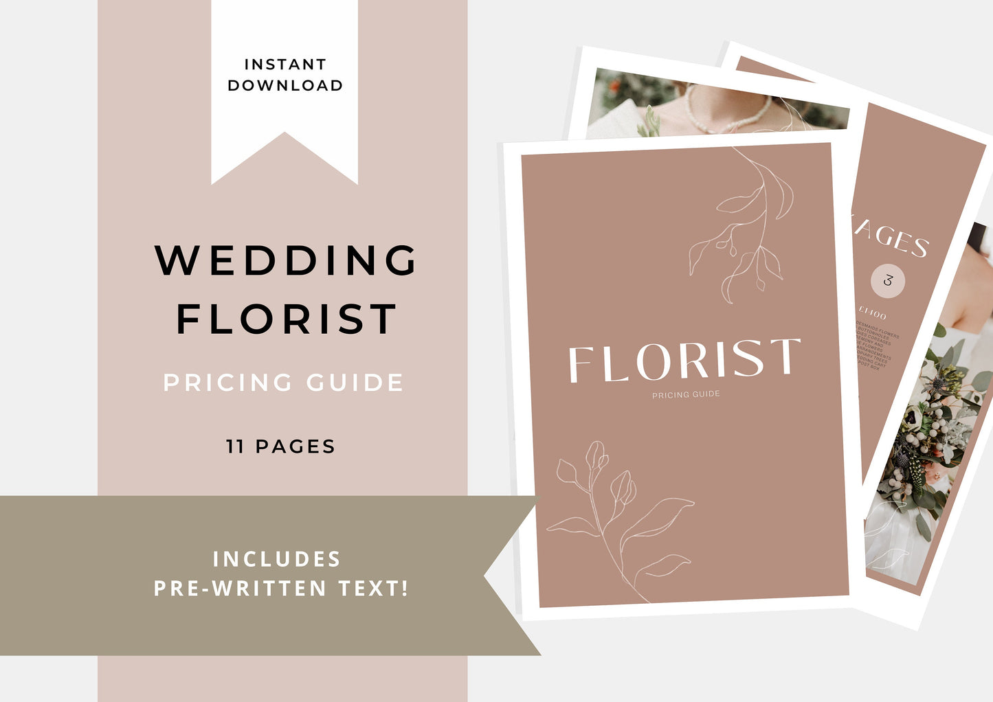 Wedding Florist Pricing Guide -  Welcome guide - Template for Florists - Florist Templates - Guide - Florist Brochure - Marigold