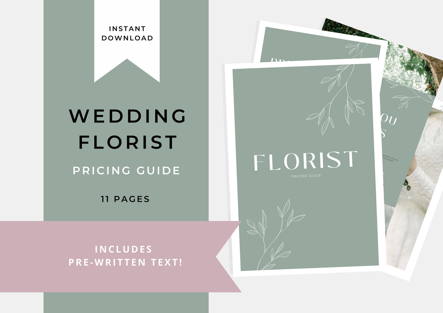 Wedding Florist Pricing Guide -  Welcome guide - Template for Florists - Florist Templates - Guide - Florist Brochure - Orchid