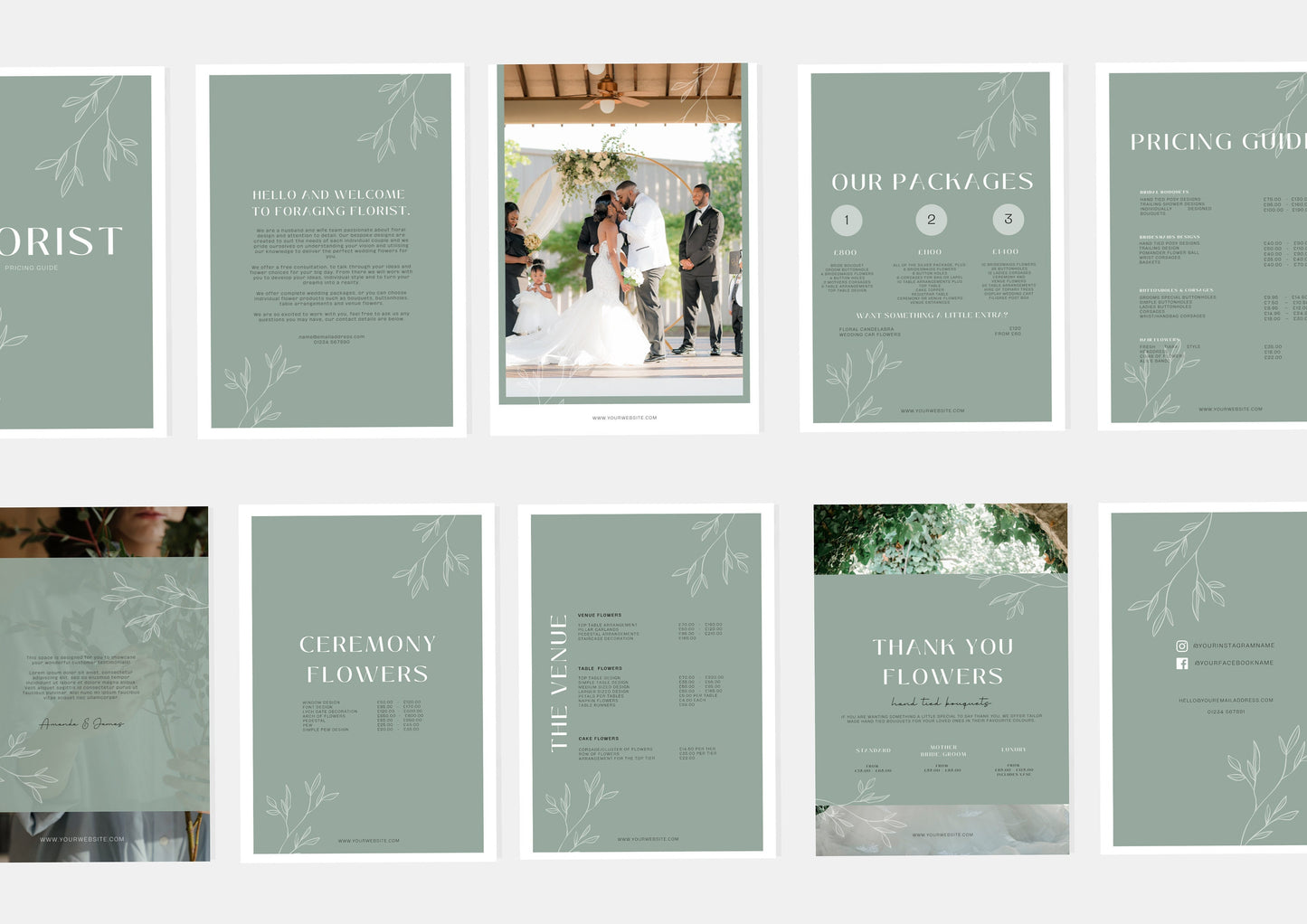 Wedding Florist Pricing Guide -  Welcome guide - Template for Florists - Florist Templates - Guide - Florist Brochure - Orchid