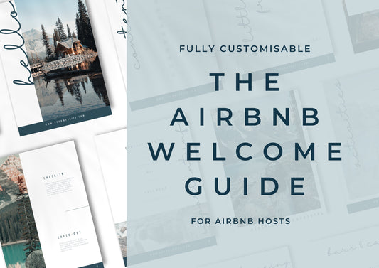 Airbnb Guest Welcome book, fully editable with pre-written text. Moonlit Cove