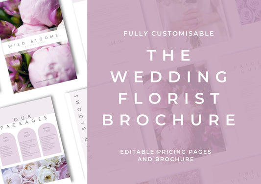 Wedding Florist Pricing Guide -  Brochure for Florists - Florist Templates that are easy to edit, Wisteria