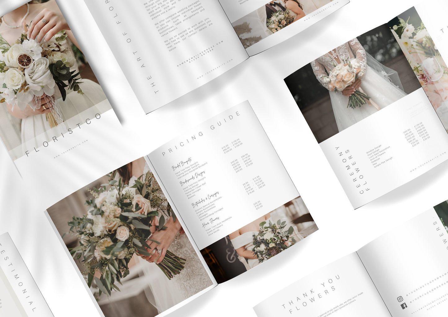 Wedding Florist Pricing Guide -  Brochure for Florists - Florist Templates that are easy to edit and instant download, Hazel