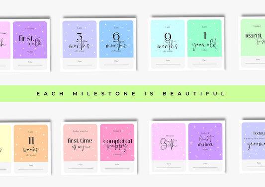 NEW Puppy Milestone Cards Printable, Print at Home, Mark your precious puppy Moments Twinkle edition