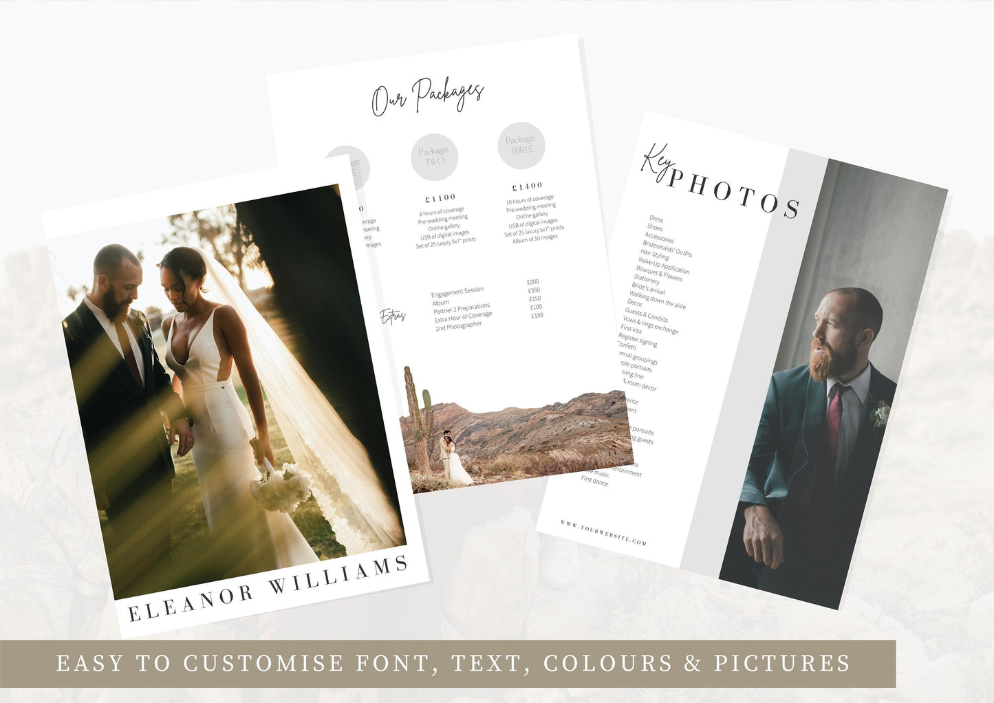 Photography Pricing Guide Wedding Template Pricing Brochure Whisp in Love