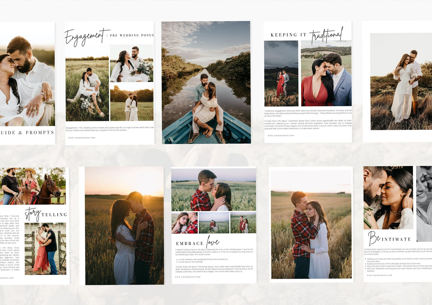 Posing and Prompts photography template Fully customisable brochure Modern and Simple