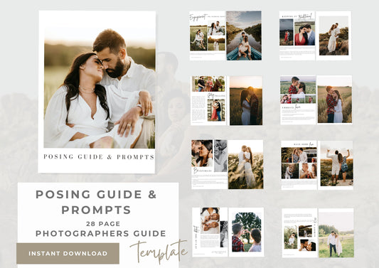 Posing and Prompts photography template Fully customisable brochure Modern and Simple