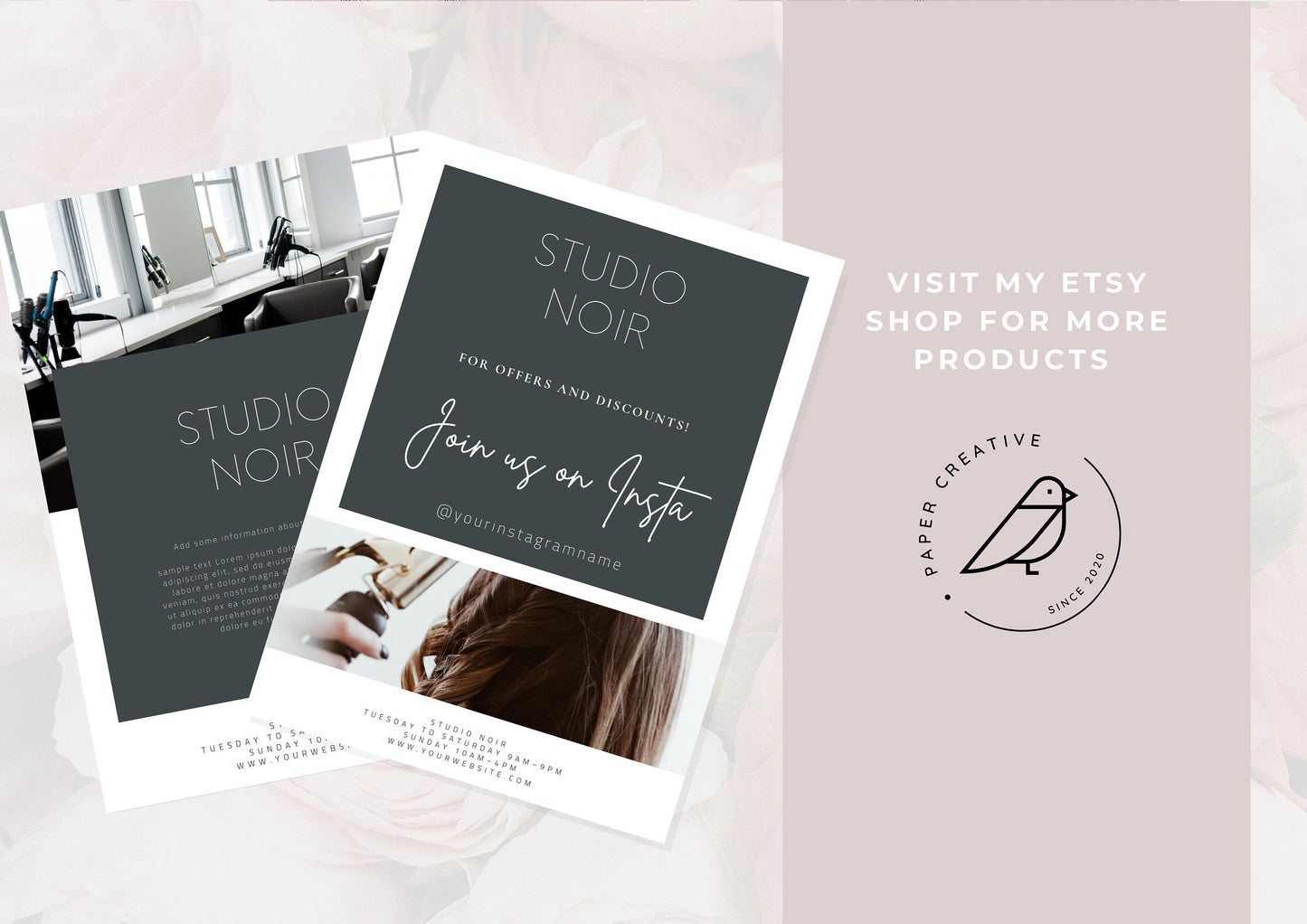 Nail Salon Services Pricing Menu | Pricing Guide | Nail Salon Template | Brochure Template | Business Template | Strawberry Rose