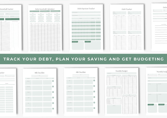 Debt and Finance Planner Bundle US Letter Pistachio