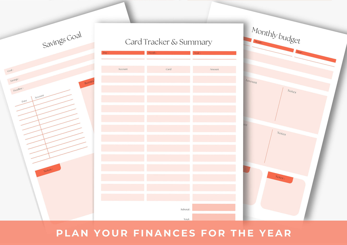 Debt and Finance Planner Bundle US Letter Tangerine