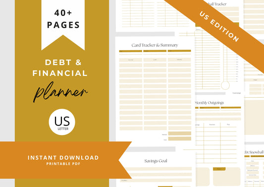 Debt and Finance Planner Bundle US Letter Ocre