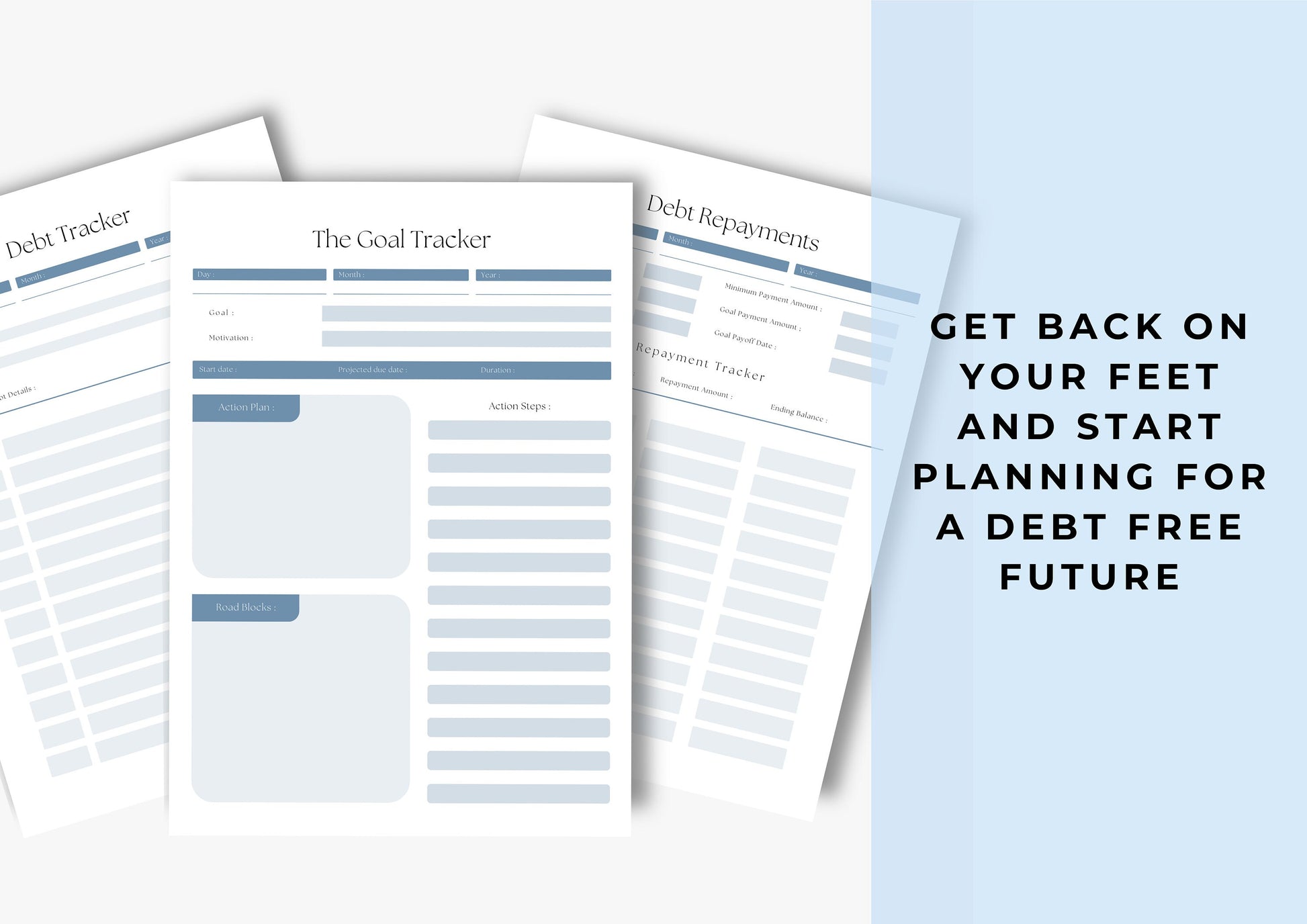 Debt Repayment Planner! Debt Tracker, Printable Planner, Debt planning, Steel Blue