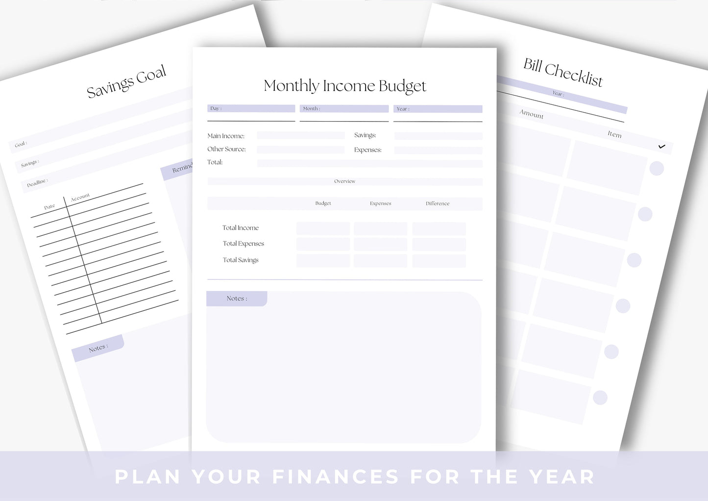 Debt and Finance Planner Bundle US Letter Thistle