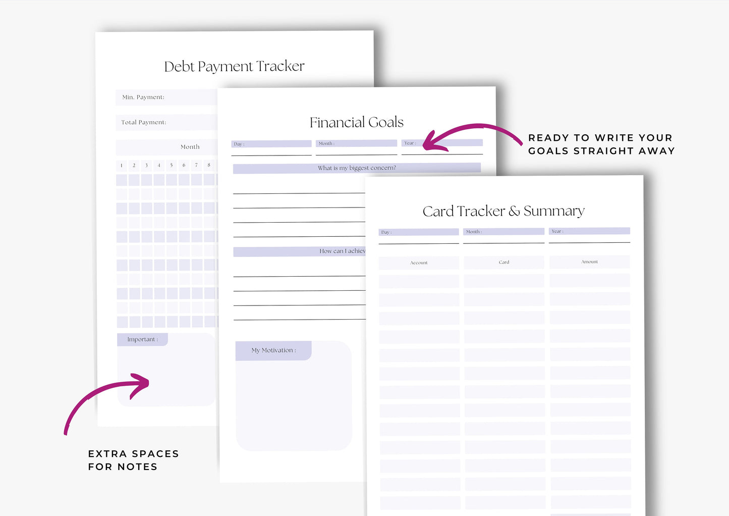 Debt and Finance Planner Bundle US Letter Thistle