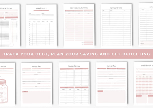 Debt and Finance Planner Bundle US Letter Rose