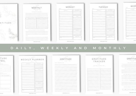 Gratitude Journal, Positivity and Mindfulness Planner, Printable Journal