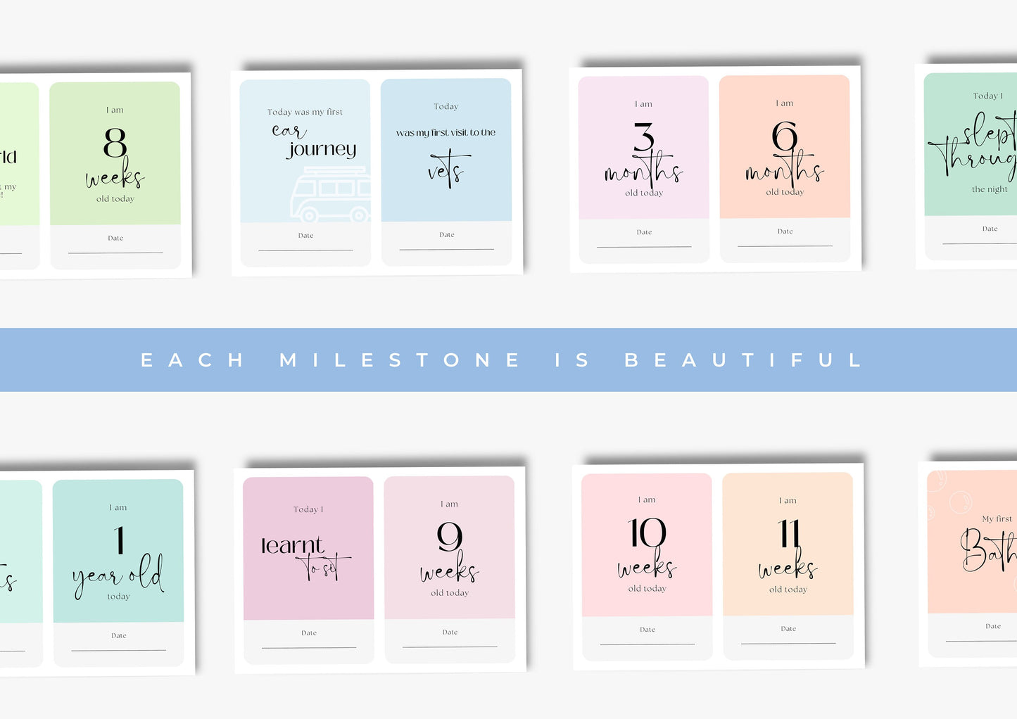 Puppy Milestone Cards | Printable | Print at Home | Mark your precious puppy Moments | Instant Download | Summer Berries Edition